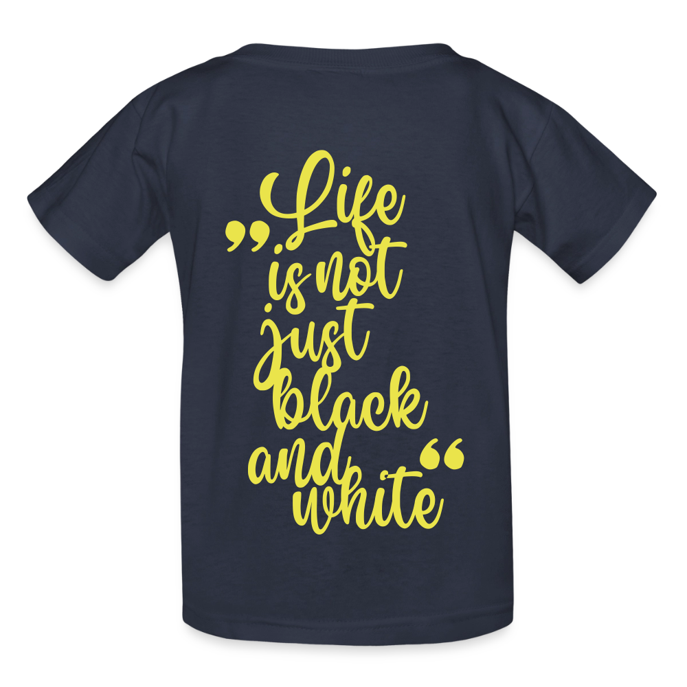 LiNBW. Crew T-Shirt Yellow Edition Life is not just black and white - Navy