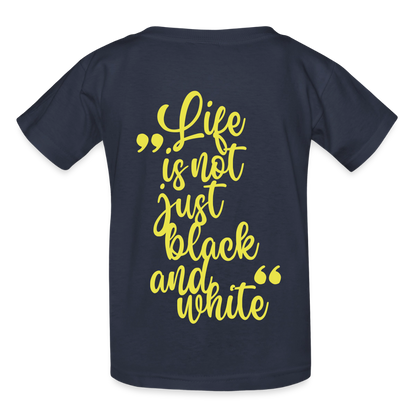 LiNBW. Crew T-Shirt Yellow Edition Life is not just black and white - Navy