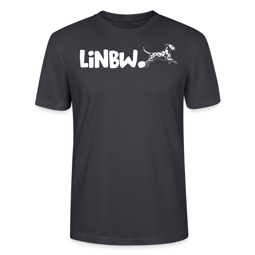 LiNBW. Unisex T-Shirt Premium Crew White Edition Life is not just black and white - Dunkles Graublau