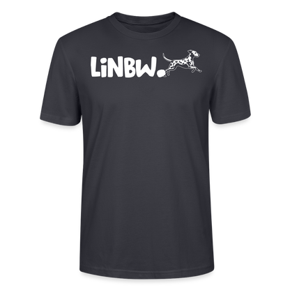 LiNBW. Unisex T-Shirt Premium Crew White Edition Life is not just black and white - Dunkles Graublau