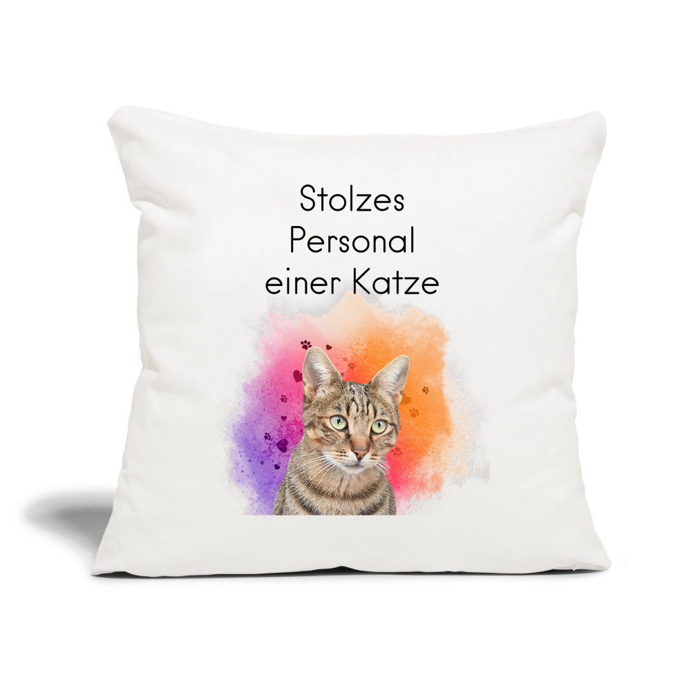 Pedro´s Kissen Stolzes Personal einer Katze Black Edition - Naturweiß 