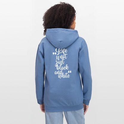 LiNBW. Crew Hoodie White Edition Life is not just black and white - Carolina Blue