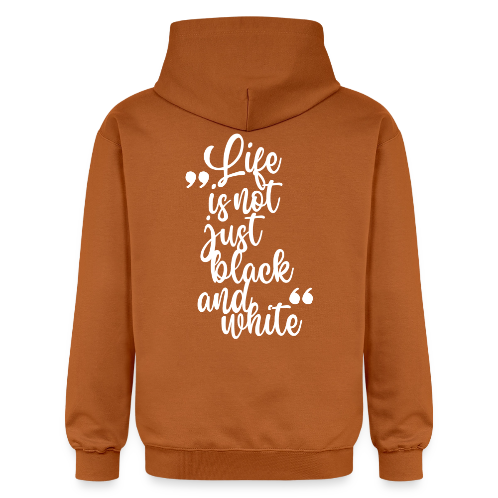 LiNBW. Crew Hoodie White Edition Life is not just black and white - Athletic Orange