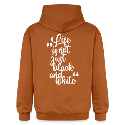 LiNBW. Crew Hoodie White Edition Life is not just black and white - Athletic Orange
