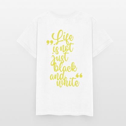 LiNBW. Crew T-Shirt Yellow Edition Life is not just black and white - Weiß