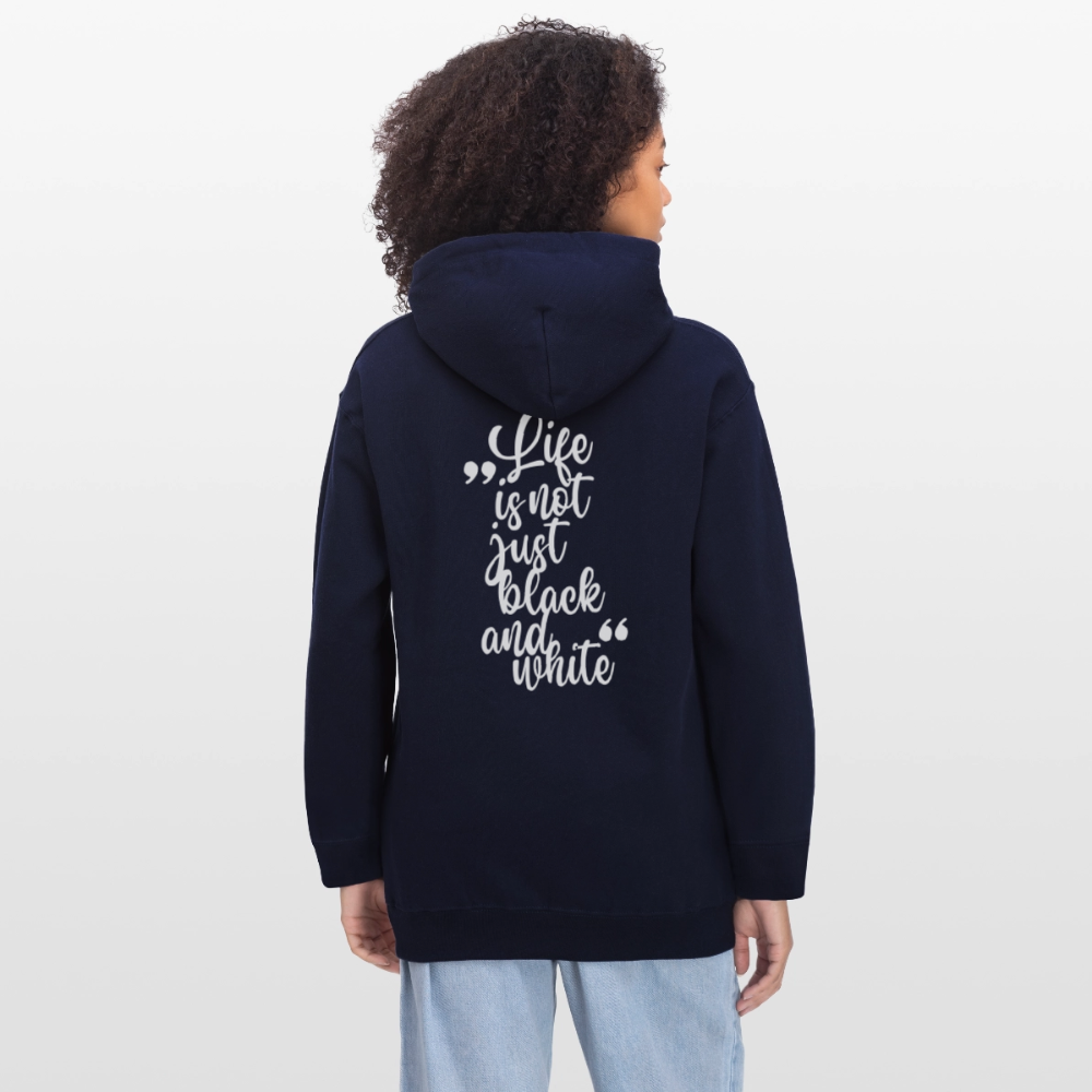 LiNBW. Crew Hoodie White Edition Life is not just black and white - Navy