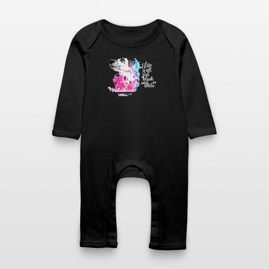 Boa´s Strampler Splash Life is not just black and white Edition White - Schwarz