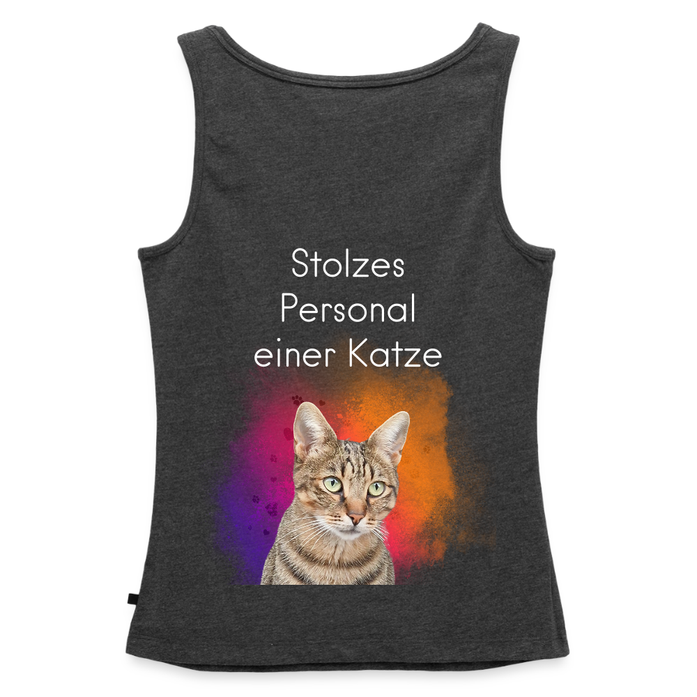 Pedro´s Tank Top Premium Stolzes Personal einer Katze CAT MOM Black Edition - Anthrazit meliert