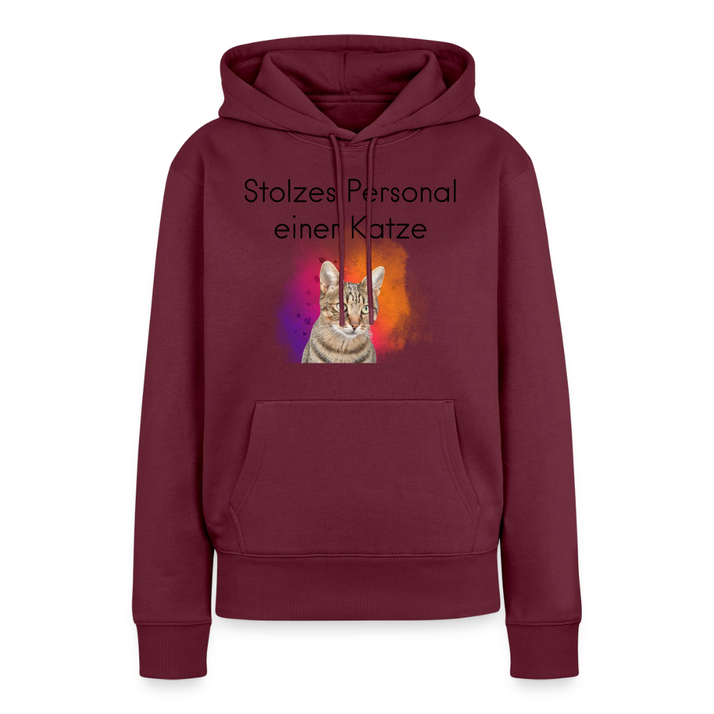 Pedro's Hoodie Stolzes Personal einer Katze Black Edition - Burgunderrot