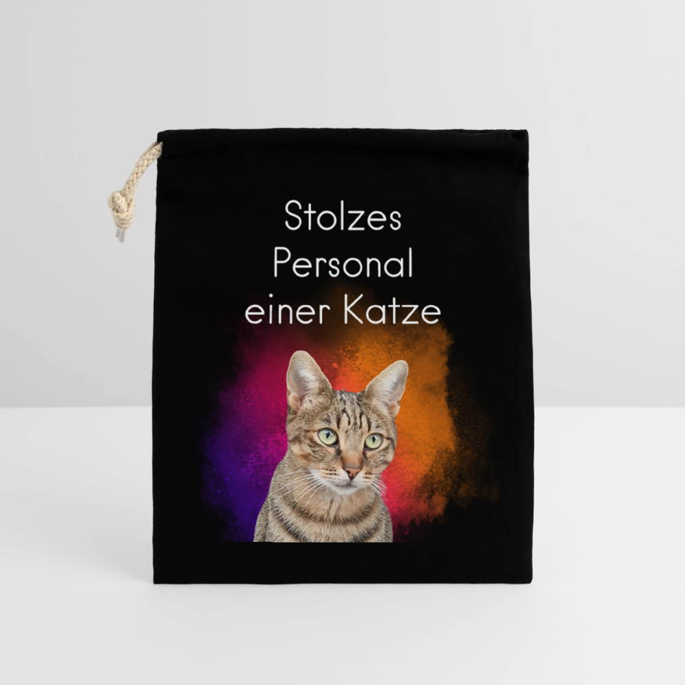 Pedro´s Baumwollbeutel Stolzes Personal einer Katze White Edition - Schwarz