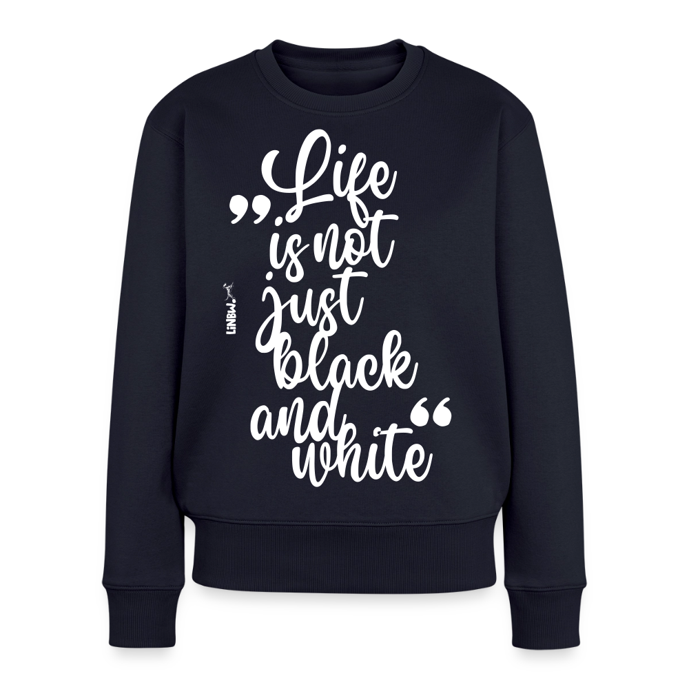 Life is not just black and white Pullover White Edition - Navy