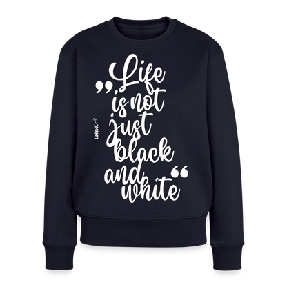 Life is not just black and white Pullover White Edition - Navy