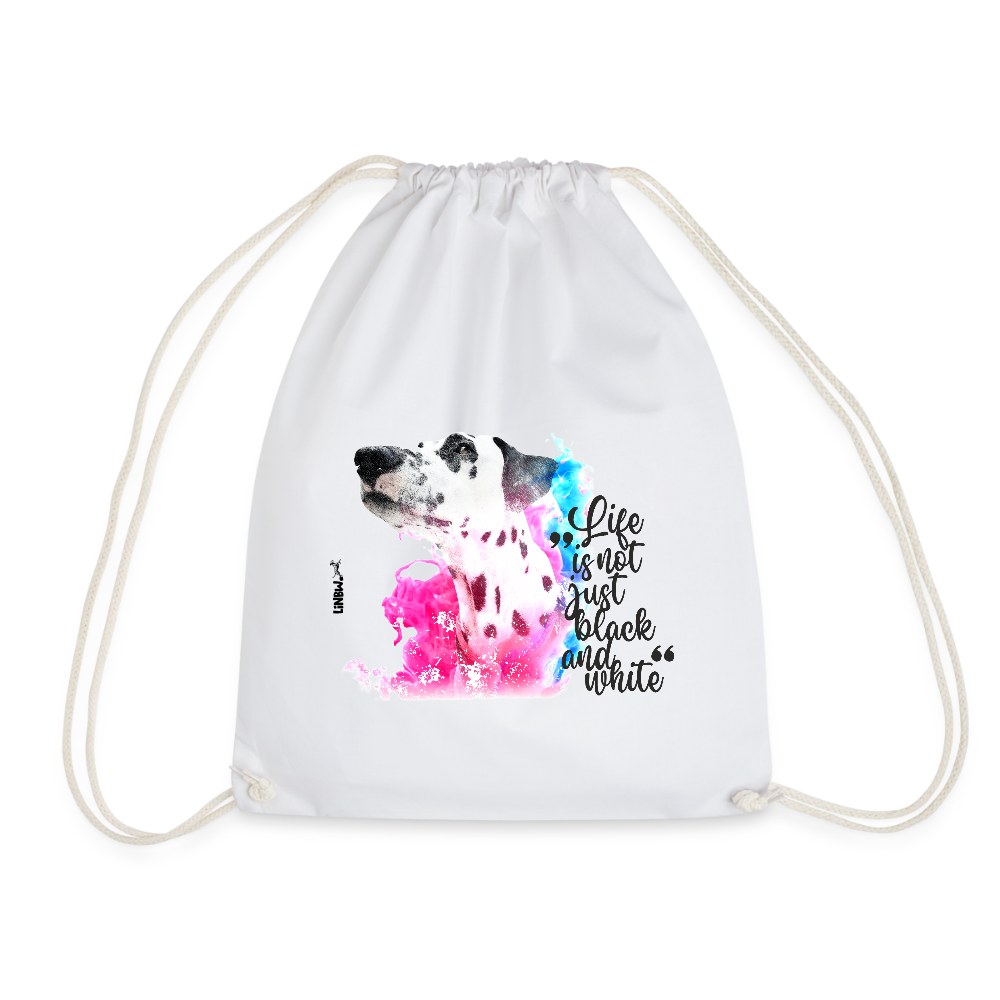Boa´s Turnbeutel Splash Life is not just black and white Edition Black - Weiß