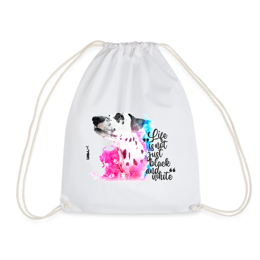 Boa´s Turnbeutel Splash Life is not just black and white Edition Black - Weiß