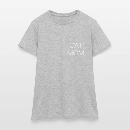 Pedro's T-Shirt CAT MOM Stolzes Personal einer Katze White Edition - Grau meliert