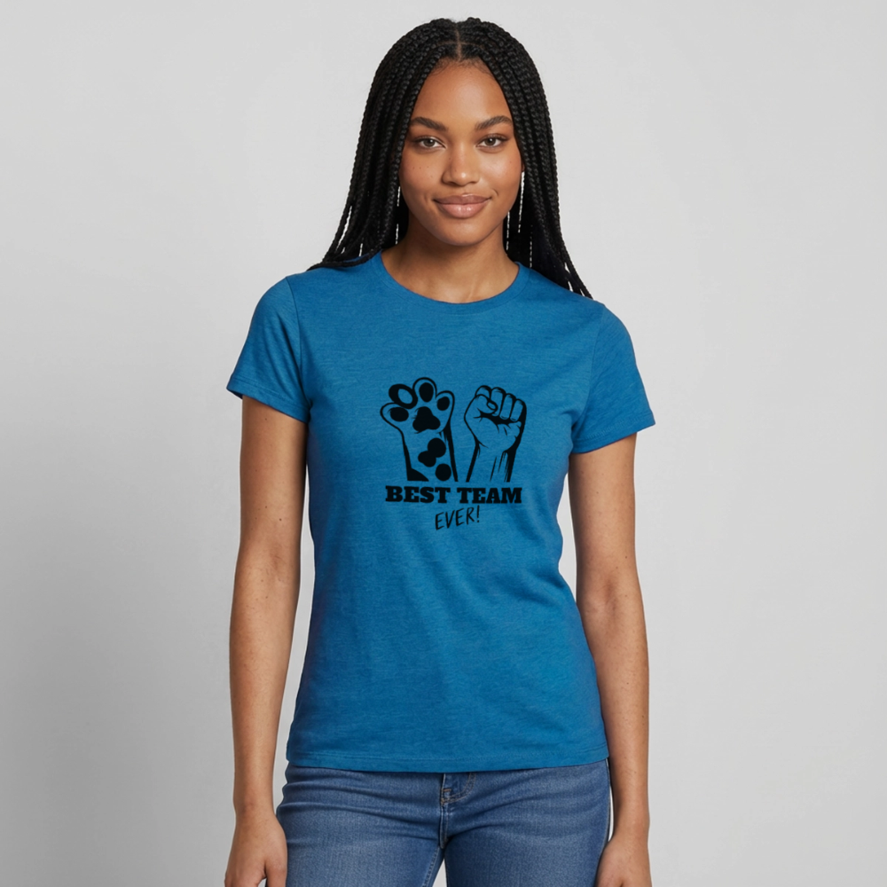Best Team Ever T-Shirt Black Edition - Antikblaues Saphir meliert