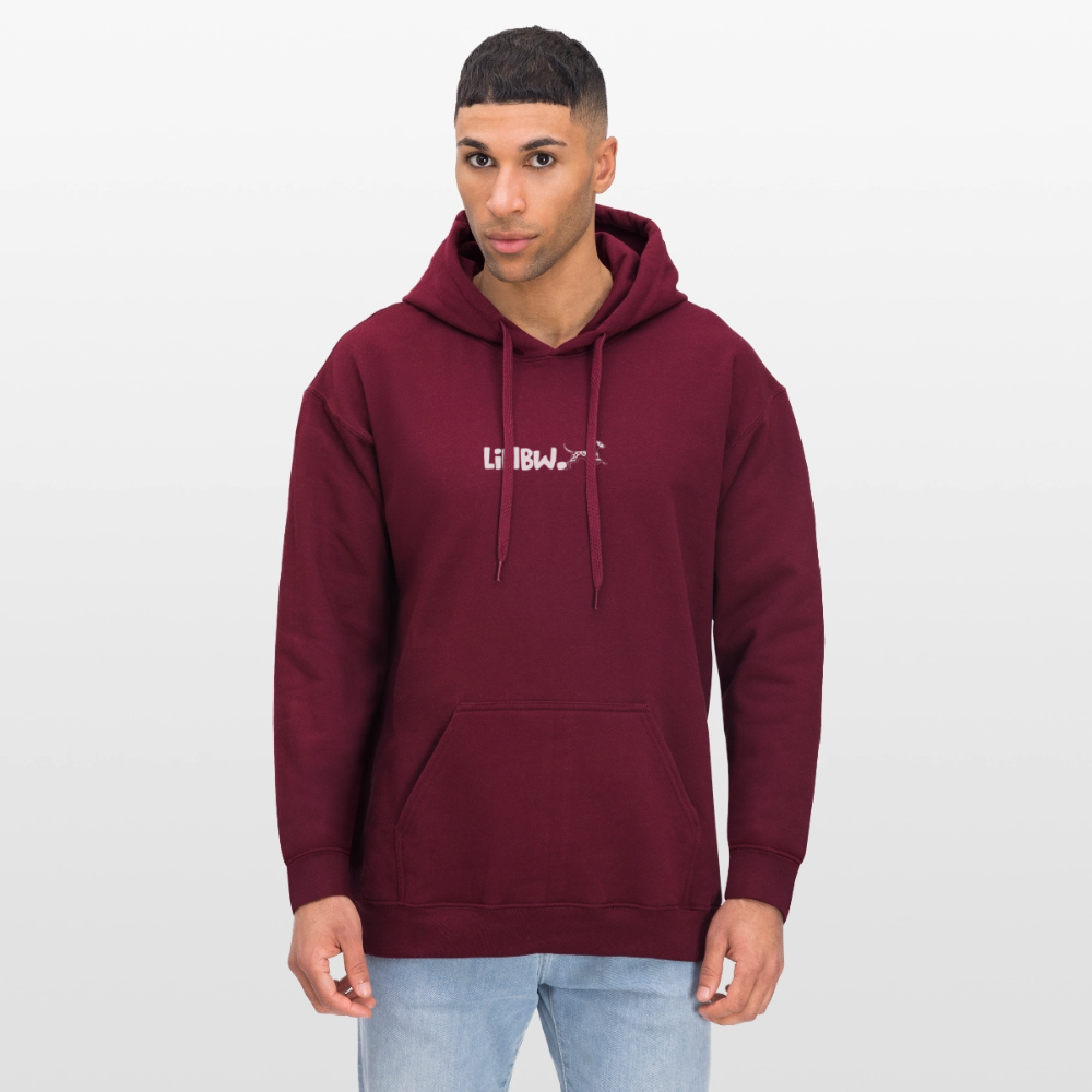 LiNBW. Crew Hoodie White Edition Life is not just black and white - Maroon