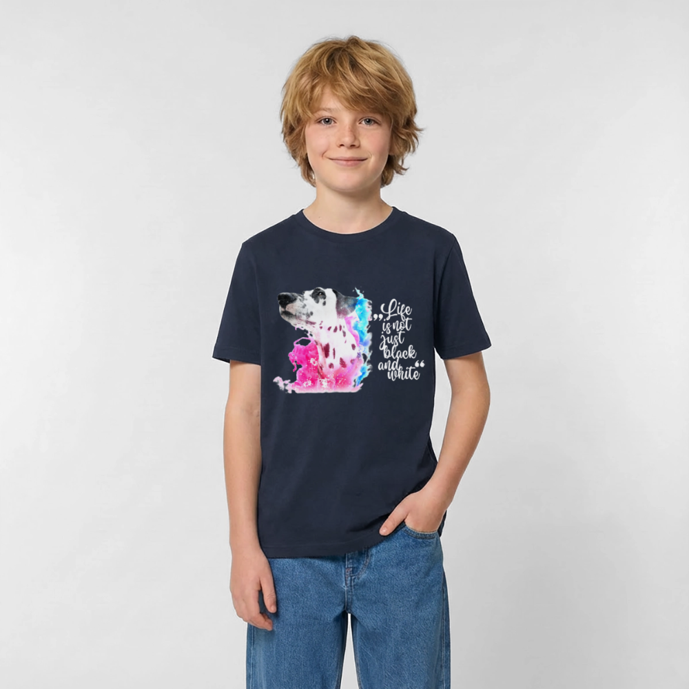 Boa's T-Shirt Splash White Edition Life is not just black and white - Navy
