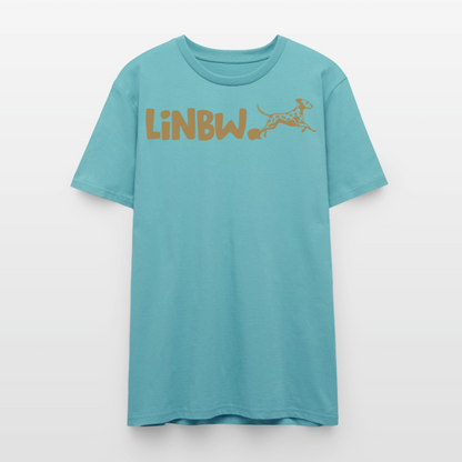 LiNBW. Unisex T-Shirt Premium Crew Brown Edition Life is not just black and white - Pastelltürkis