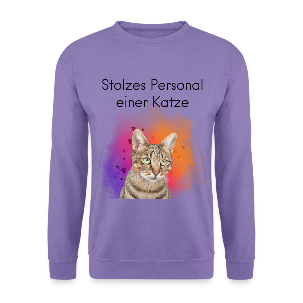 Pedro's Classic Pullover Stolzes Personal einer Katze Black Edition - Lavendel