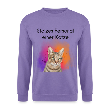 Pedro's Classic Pullover Stolzes Personal einer Katze Black Edition - Lavendel