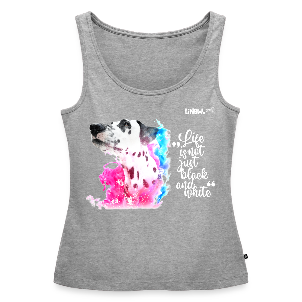 Boa´s Tank Top Premium Splash Life is not just black and white Edition White - Grau meliert