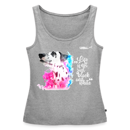 Boa´s Tank Top Premium Splash Life is not just black and white Edition White - Grau meliert