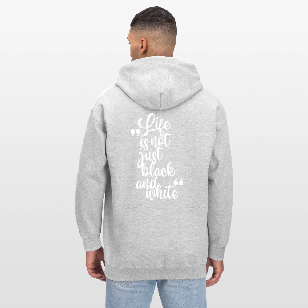 LiNBW. Crew Hoodie White Edition Life is not just black and white - Hellgrau meliert