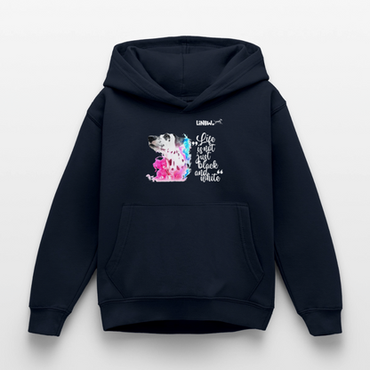 Boa's Hoodie Splash Life is not just black and white Edition White - Navy