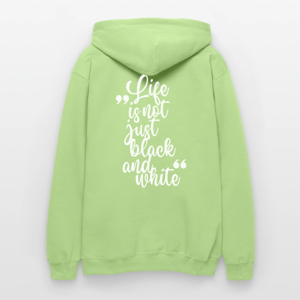 LiNBW. Crew Hoodie White Edition Life is not just black and white - Pistazie