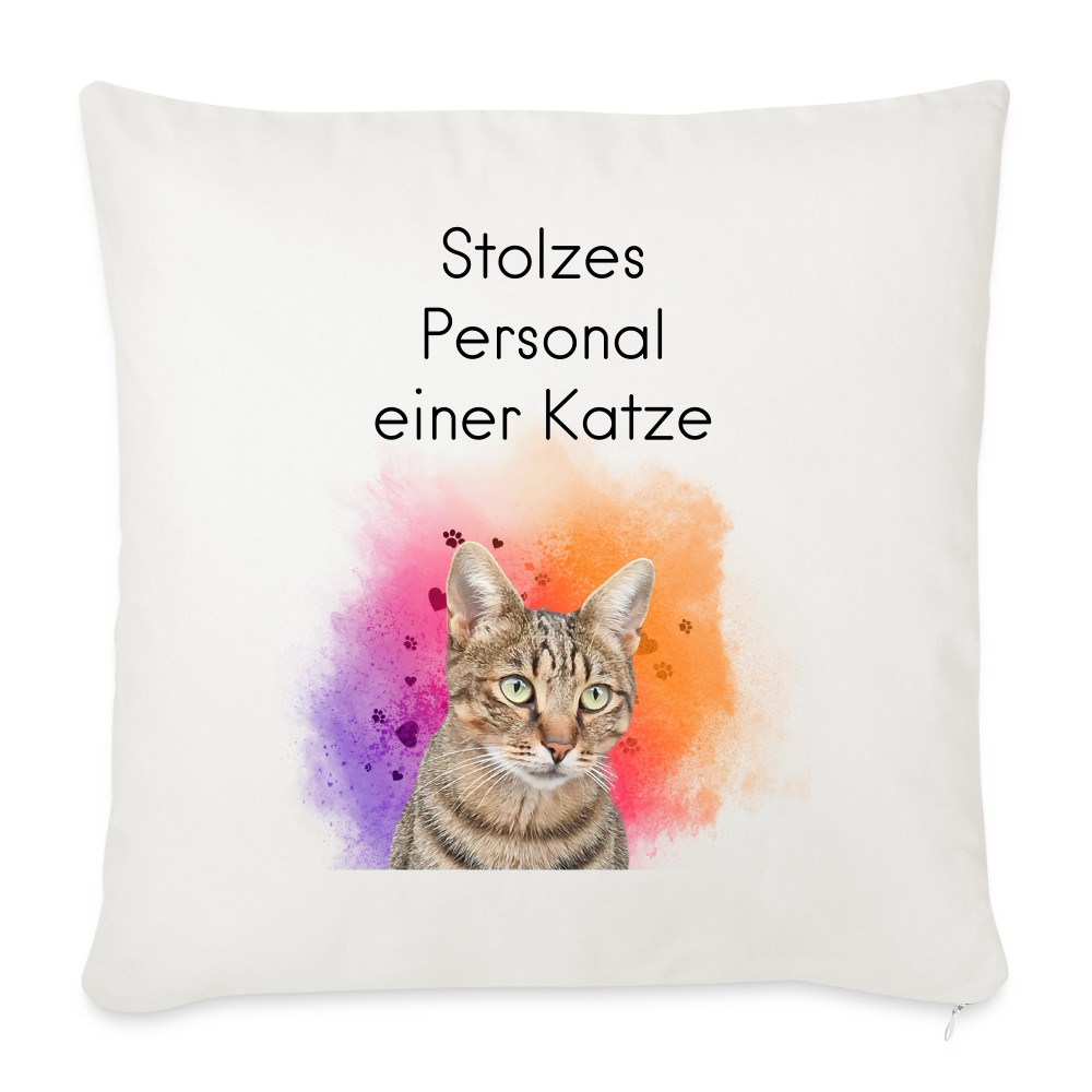Pedro´s Kissen Stolzes Personal einer Katze Black Edition - Naturweiß 