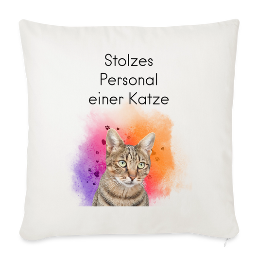 Pedro´s Kissen Stolzes Personal einer Katze Black Edition - Naturweiß 