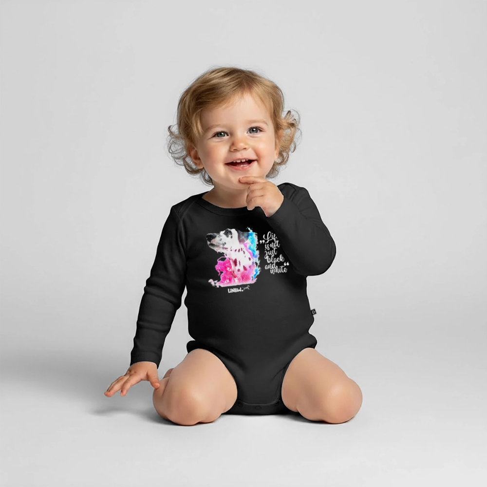 Boa´s Langarm-Body Splash Life is not just black and white Edition White - Schwarz