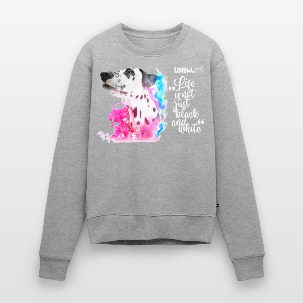 Boa's Pullover Splash Life is not just black and white Edition White - Grau meliert