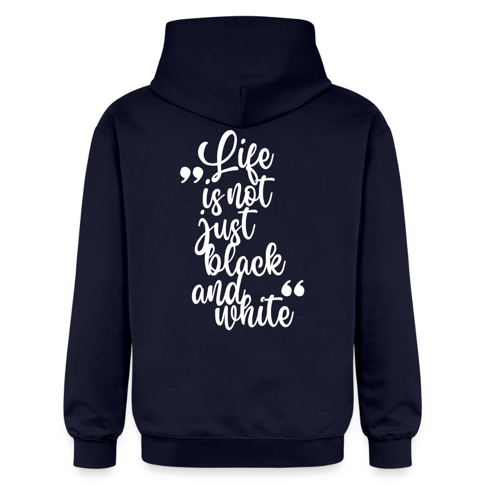 LiNBW. Crew Hoodie White Edition Life is not just black and white - Navy