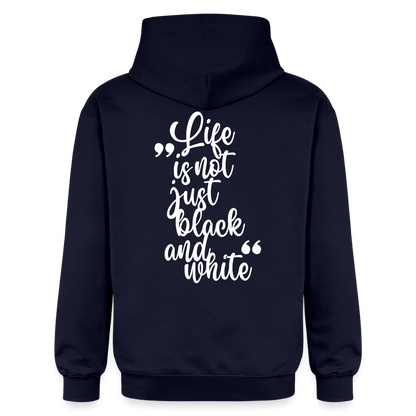 LiNBW. Crew Hoodie White Edition Life is not just black and white - Navy