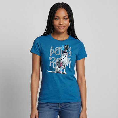 Boa's T-Shirt Let's Rock - Antikblaues Saphir meliert