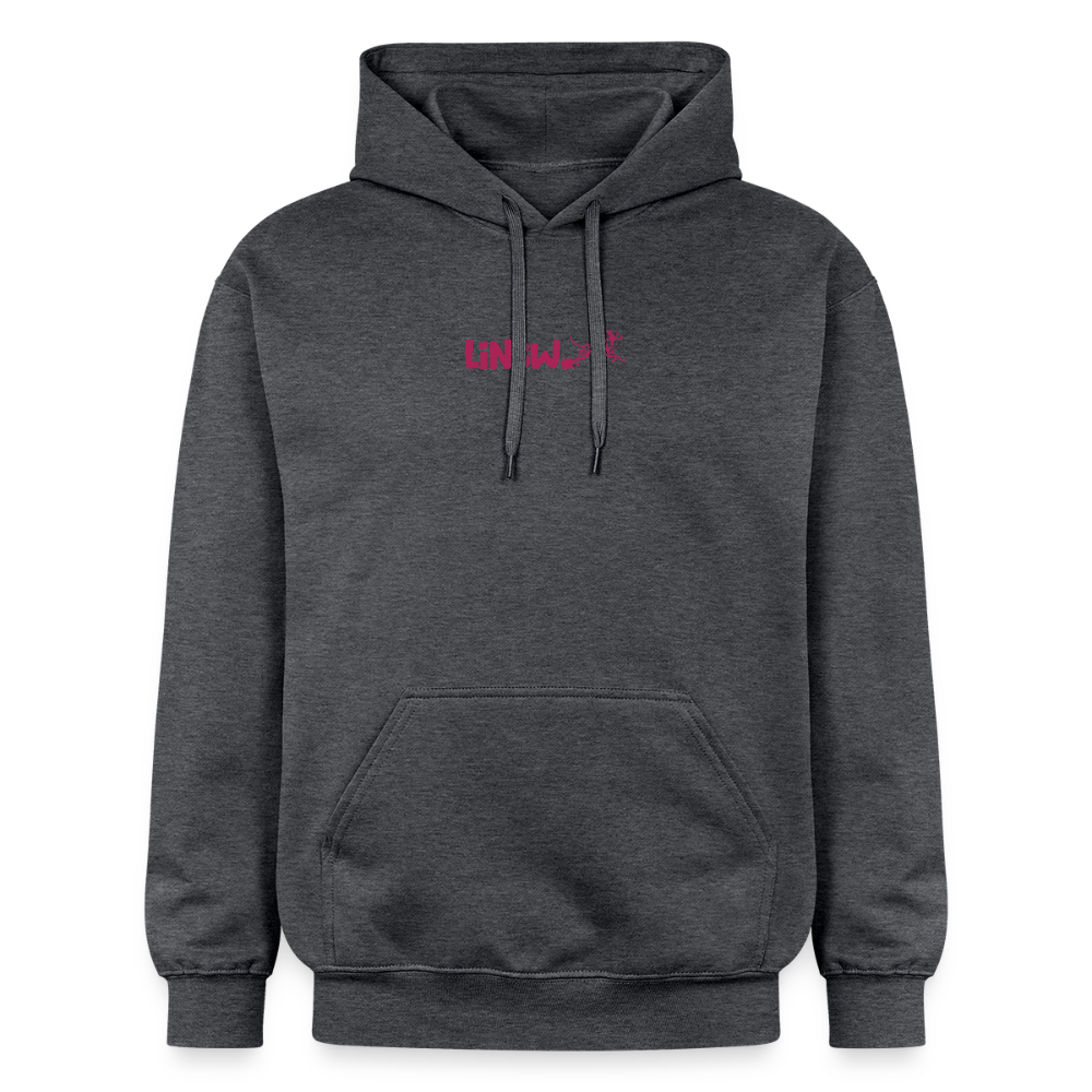 LiNBW. Crew Hoodie Pink Edition Life is not just black and white - Dunkelgrau meliert