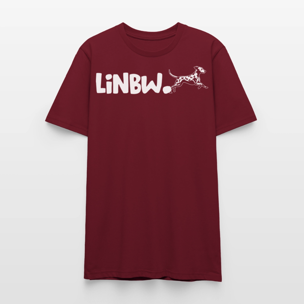 LiNBW. Unisex T-Shirt Premium Crew White Edition Life is not just black and white - Burgunderrot