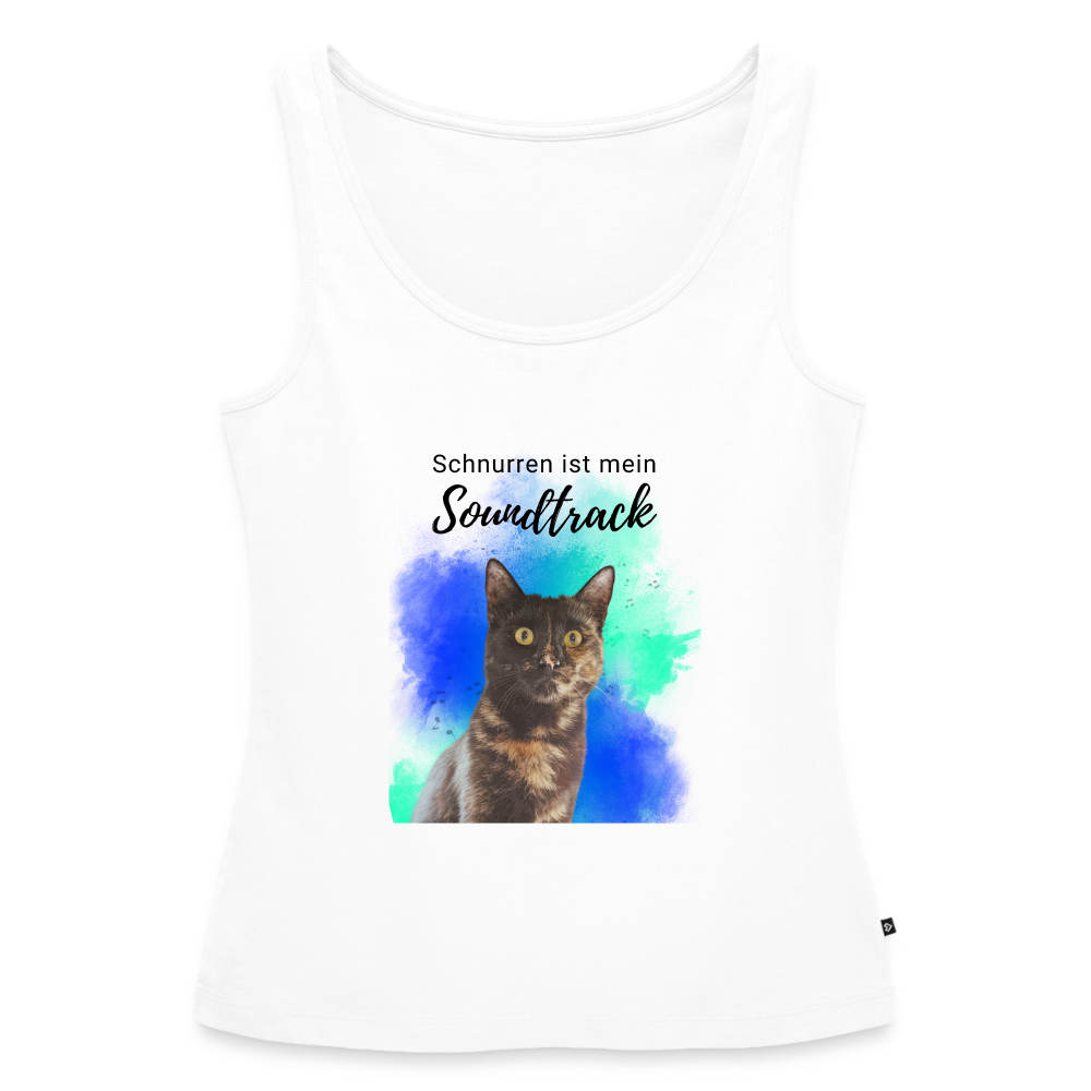 Nala´s Tank Top Premium Schnurren ist mein Soundtrack Black Edition - Weiß