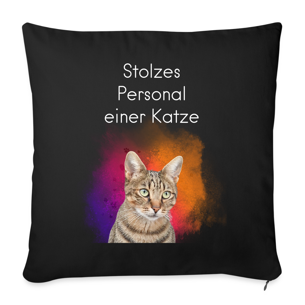 Pedro´s Kissen Stolzes Personal einer Katze White Edition - Schwarz