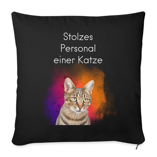 Pedro´s Kissen Stolzes Personal einer Katze White Edition - Schwarz