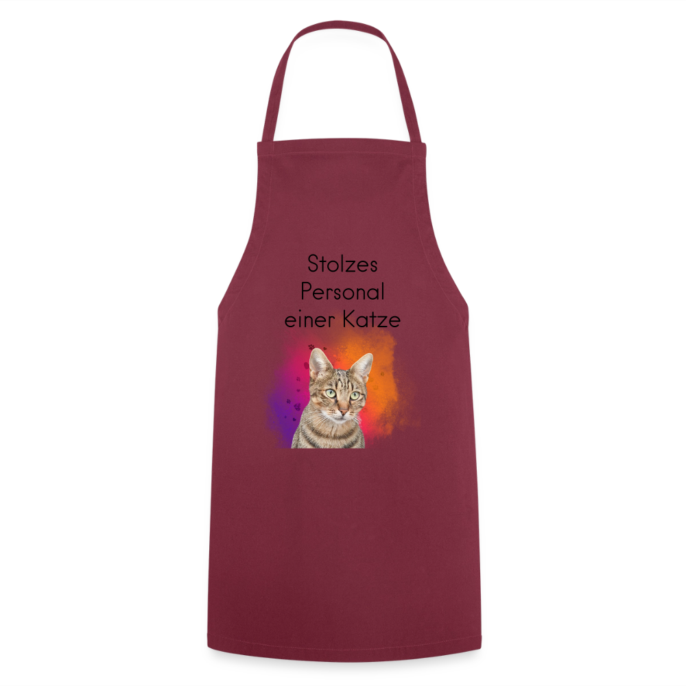Pedro´s Kochschürze Stolzes Personal einer Katze Black Edition - Bordeaux