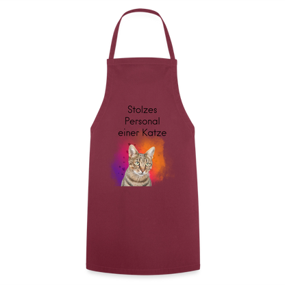 Pedro´s Kochschürze Stolzes Personal einer Katze Black Edition - Bordeaux