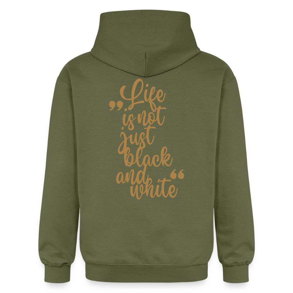 LiNBW. Crew Hoodie Brown Edition Life is not just black and white - Militärgrün