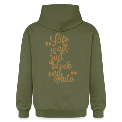 LiNBW. Crew Hoodie Brown Edition Life is not just black and white - Militärgrün