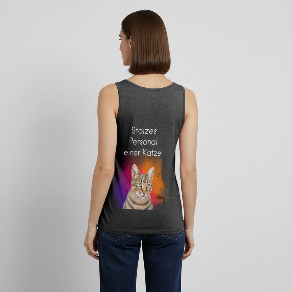 Pedro´s Tank Top Premium Stolzes Personal einer Katze CAT MOM Black Edition - Anthrazit meliert