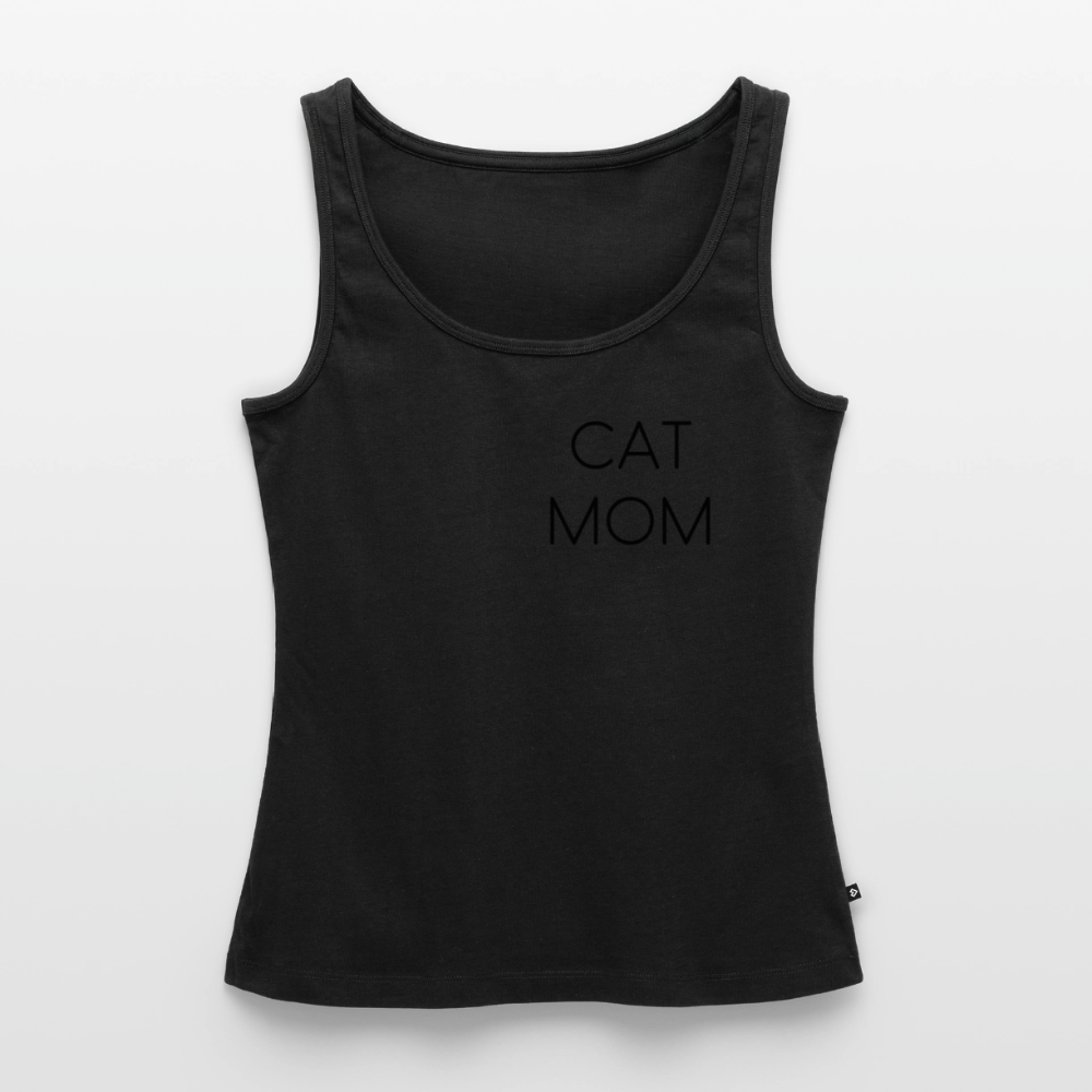 CAT MOM | Damen-Tanktop mit schwarzem Schriftzug - Schwarz