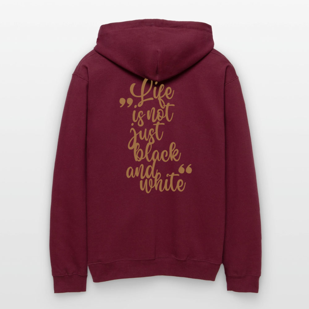 LiNBW. Crew Hoodie Brown Edition Life is not just black and white - Maroon