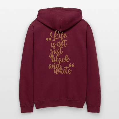LiNBW. Crew Hoodie Brown Edition Life is not just black and white - Maroon